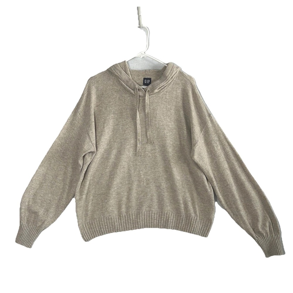 GAP Oatmeal Long Sleeve‎ Hooded Pullover Sweater ~ Women's Size L